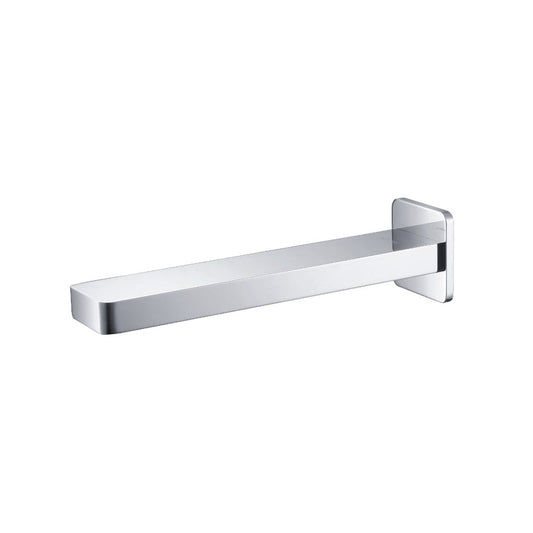 Flusso Faucets Serie 196 7" Single-Hole Polished Nickel PVD Solid Brass Wall-Mounted Non-Diverting Bathtub Spout