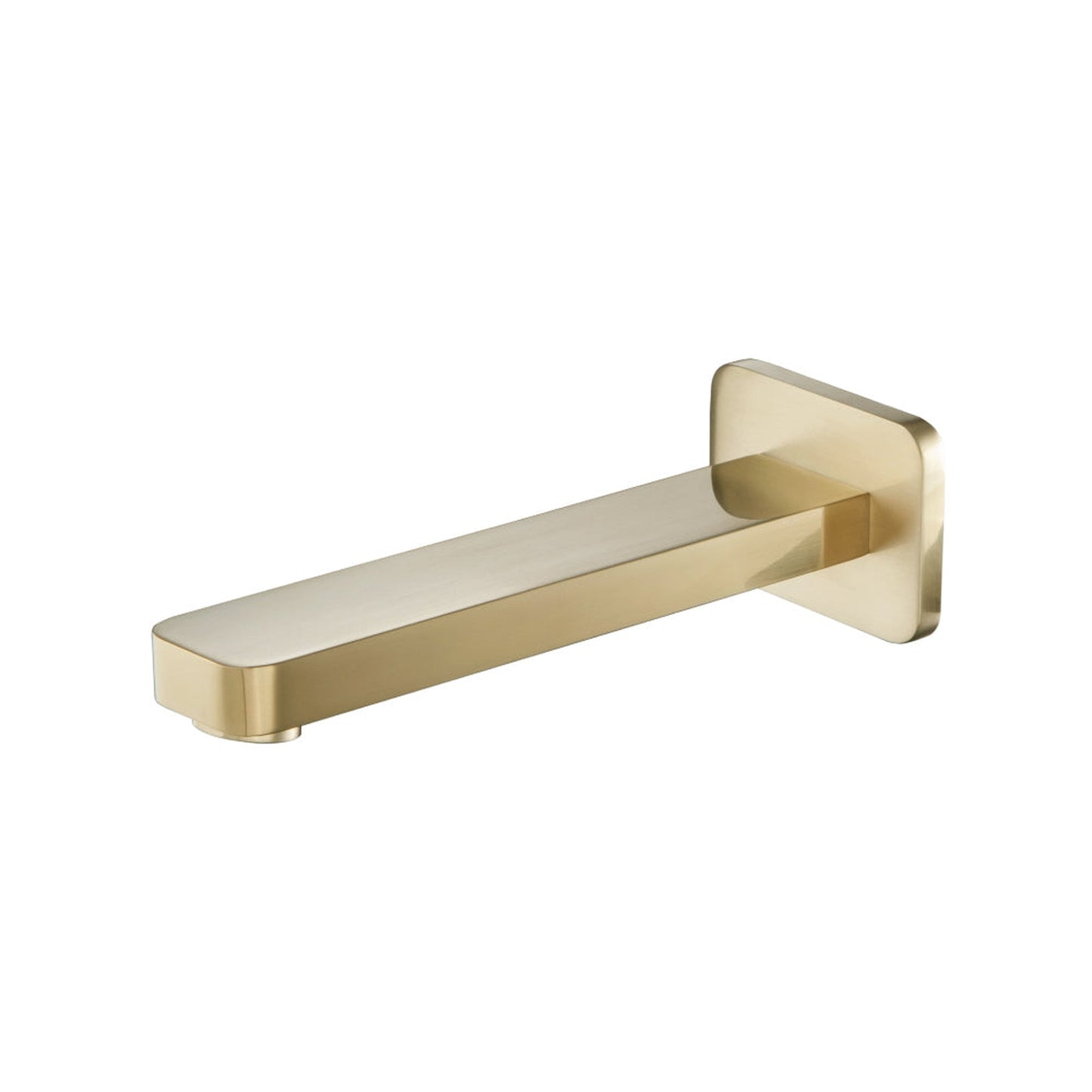 Flusso Faucets Serie 196 7" Single-Hole Satin Brass PVD Solid Brass Wall-Mounted Non-Diverting Bathtub Spout