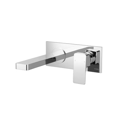 Flusso Faucets Serie 196 9" Two-Hole Matte Black Wall-Mounted Bathroom Sink Faucet With Rough In Valve