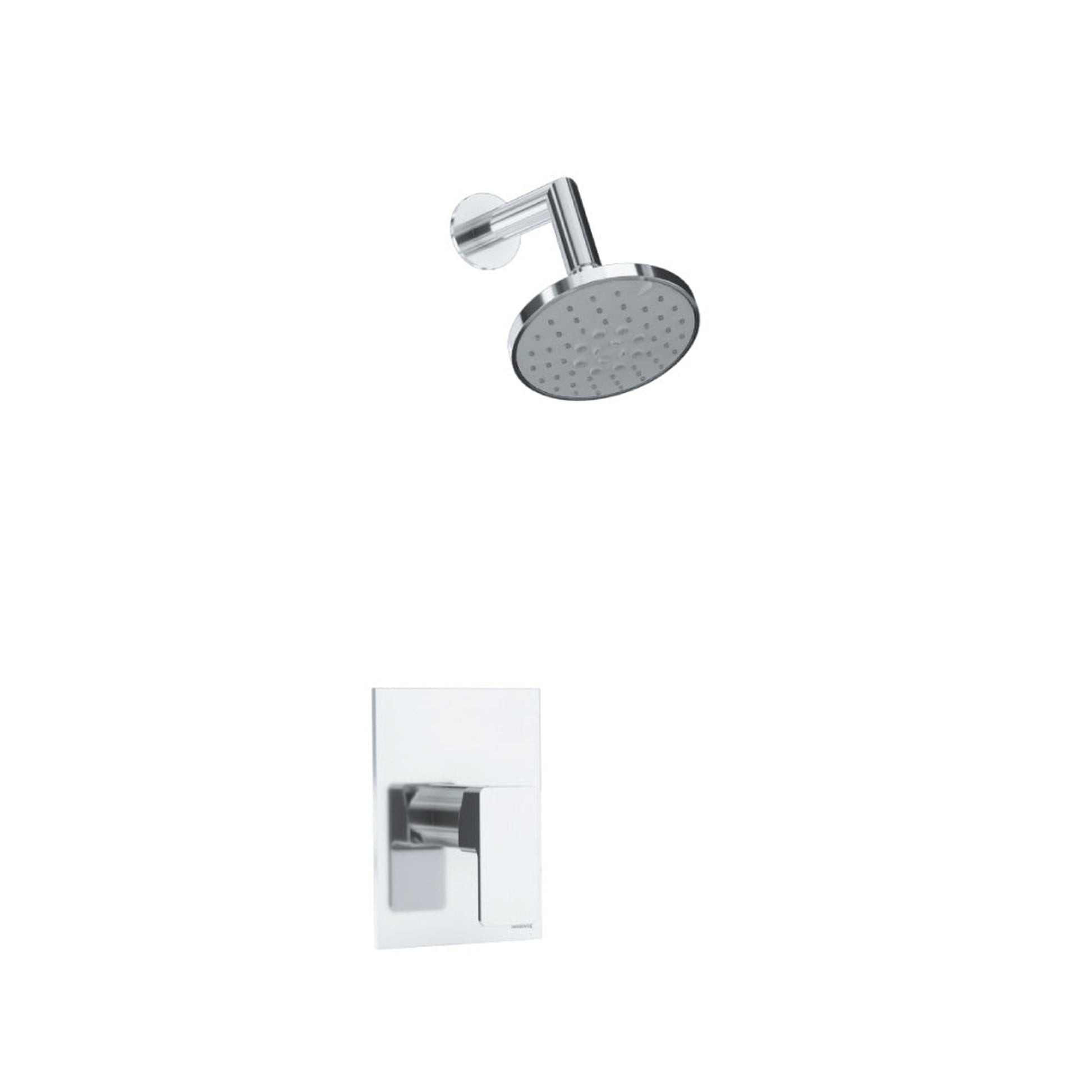 Flusso Faucets Serie 196 Single Output Chrome Wall-Mounted Shower Set With 3-Function ABS Shower Head, Single Handle Shower Trim and 1-Output Single Control Pressure Balance Valve