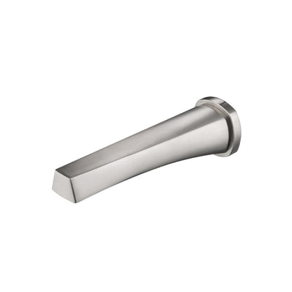 Flusso Faucets Serie 240 10" Single-Hole Brushed Nickel PVD Solid Brass Wall-Mounted Non-Diverting Bathtub Spout
