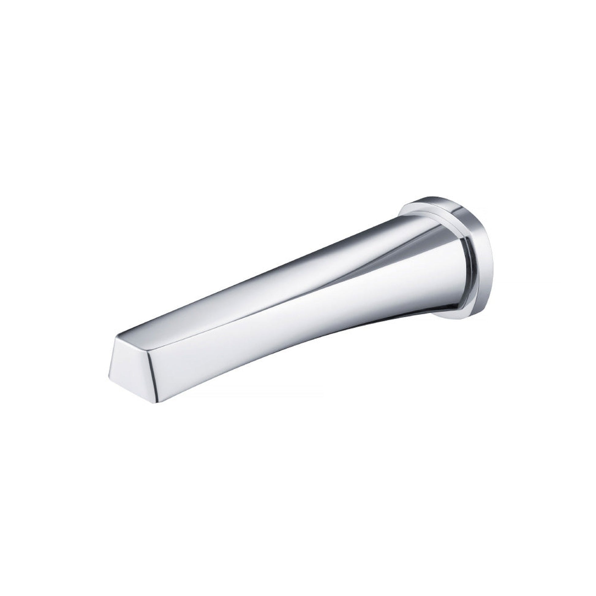 Flusso Faucets Serie 240 10" Single-Hole Chrome Solid Brass Wall-Mounted Non-Diverting Bathtub Spout