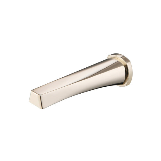Flusso Faucets Serie 240 10" Single-Hole Polished Nickel PVD Solid Brass Wall-Mounted Non-Diverting Bathtub Spout