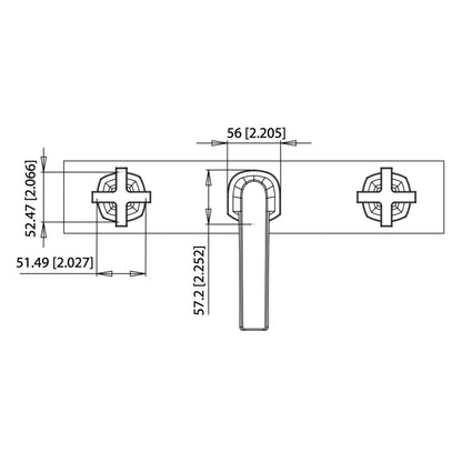 Flusso Faucets Serie 240 16" Three-Hole Matte Black Solid Brass Deck-Mounted Widespread Bathroom Sink Faucet With Overflow Pop-Up Drain