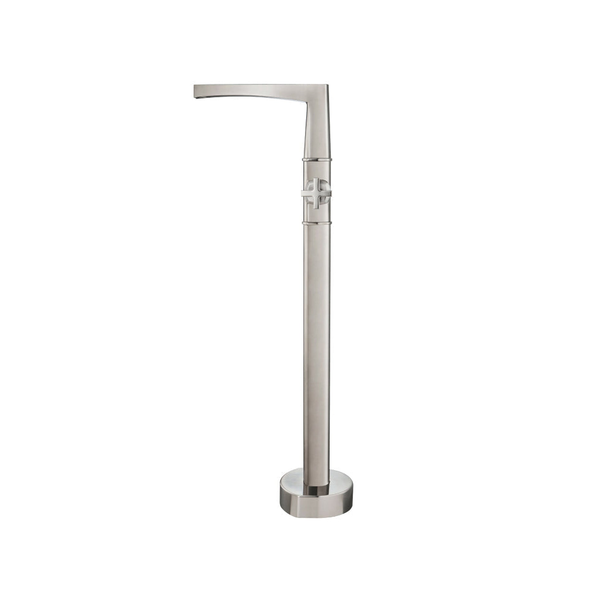Flusso Faucets Serie 240 39" Brushed Nickel PVD Freestanding Floor-Mounted Bathtub Filler With 0.75" NPT Connection Valve