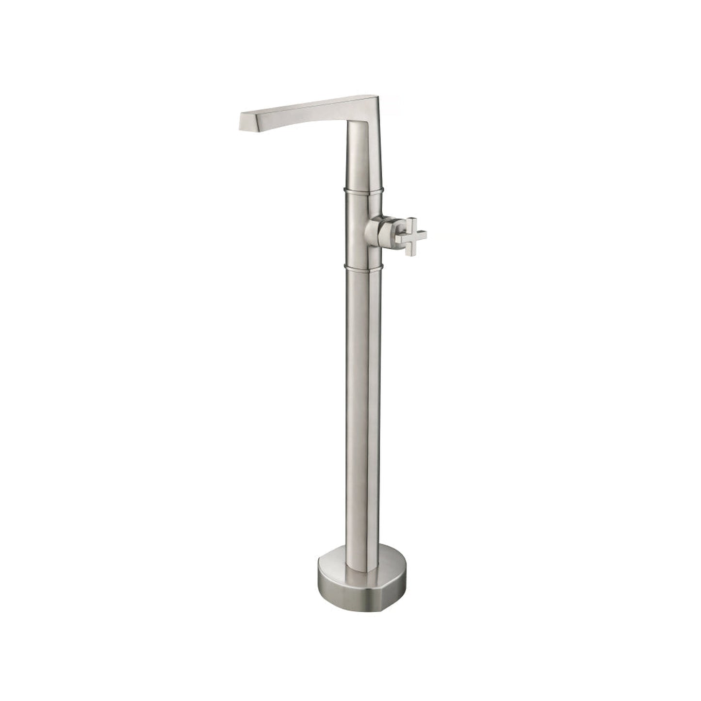 Flusso Faucets Serie 240 39" Brushed Nickel PVD Freestanding Floor-Mounted Bathtub Filler With 0.75" NPT Connection Valve