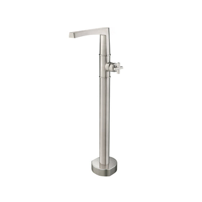 Flusso Faucets Serie 240 39" Brushed Nickel PVD Freestanding Floor-Mounted Bathtub Filler With 0.75" NPT Connection Valve