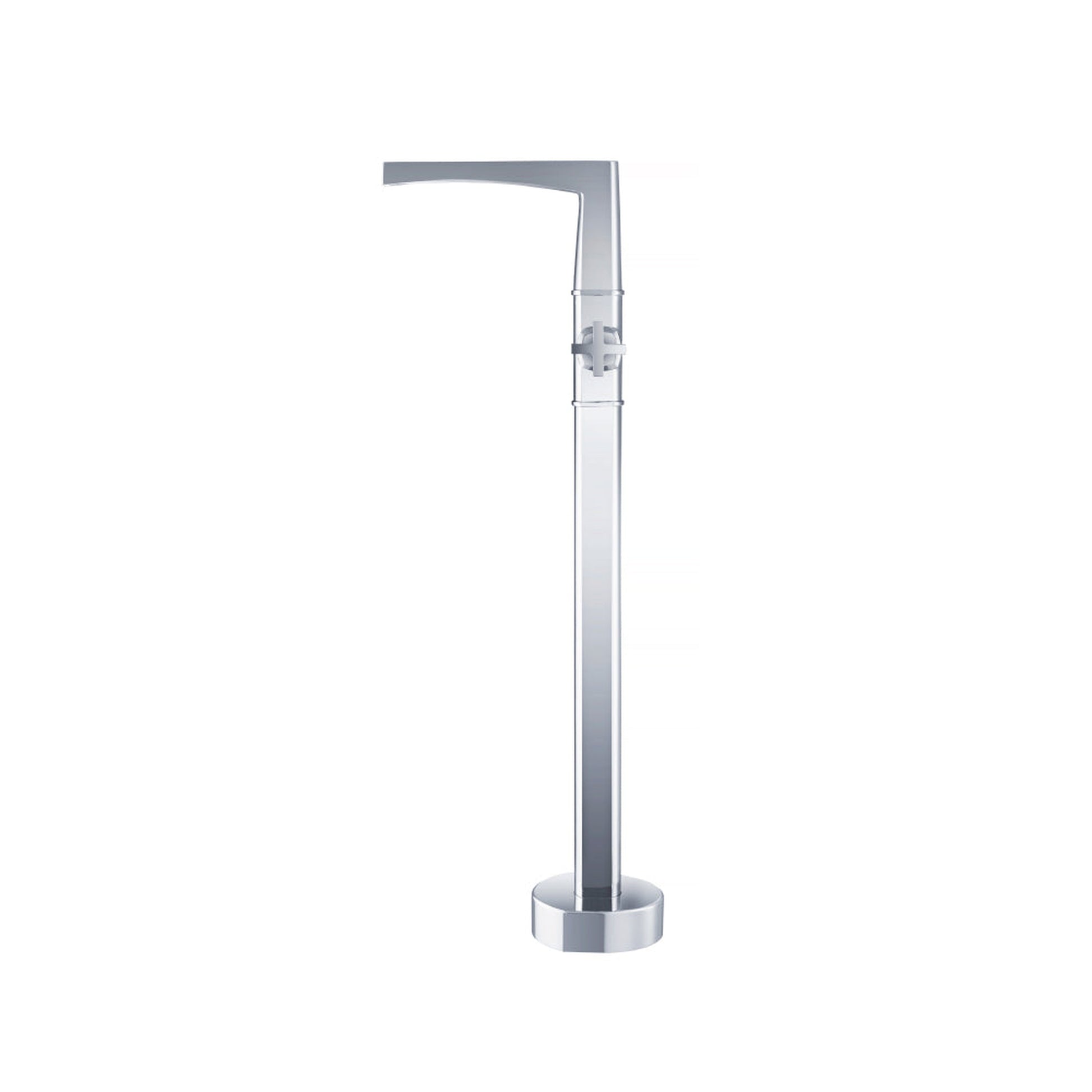 Flusso Faucets Serie 240 39" Chrome Freestanding Floor-Mounted Bathtub Filler With 0.75" NPT Connection Valve