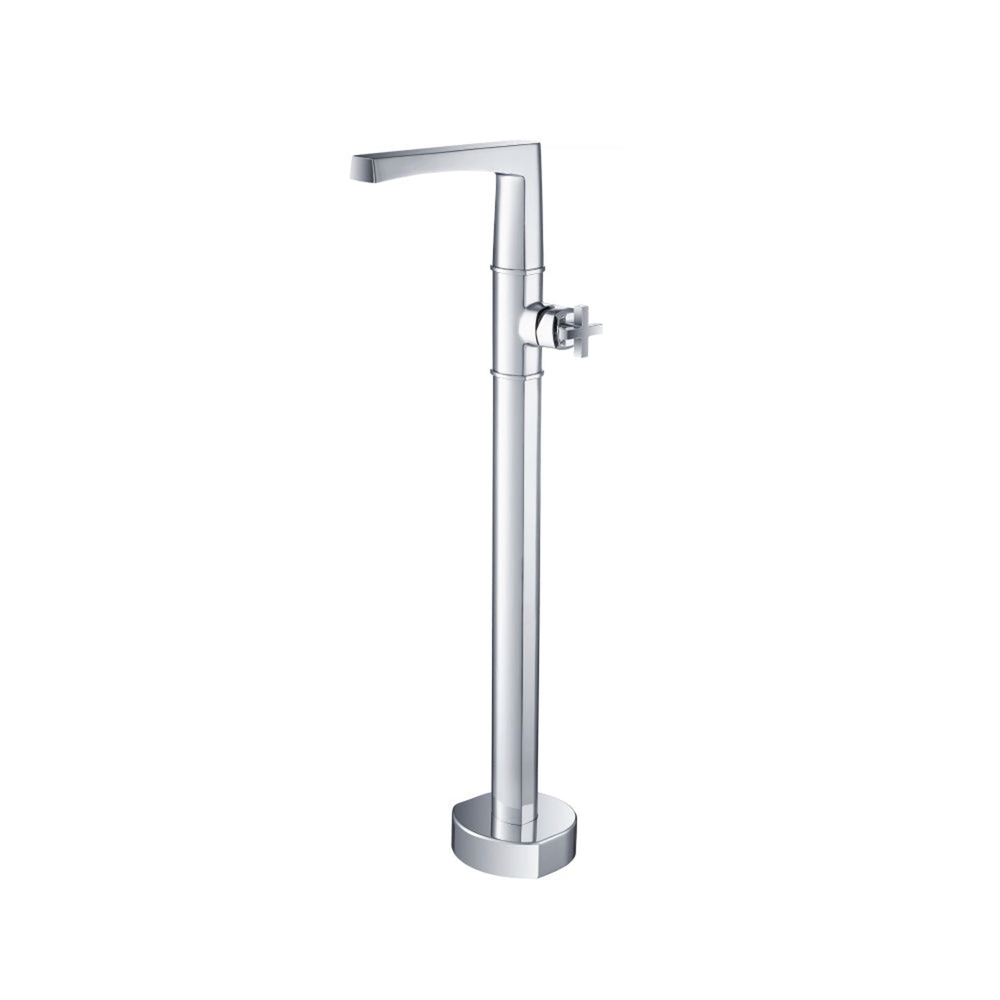 Flusso Faucets Serie 240 39" Chrome Freestanding Floor-Mounted Bathtub Filler With 0.75" NPT Connection Valve
