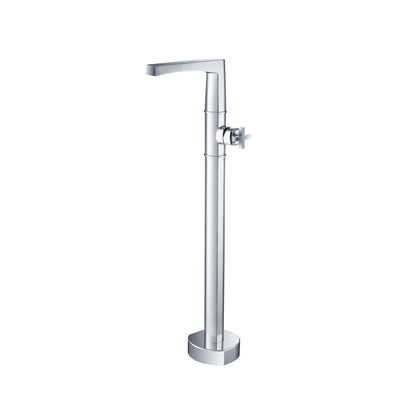 Flusso Faucets Serie 240 39" Chrome Freestanding Floor-Mounted Bathtub Filler With 0.75" NPT Connection Valve