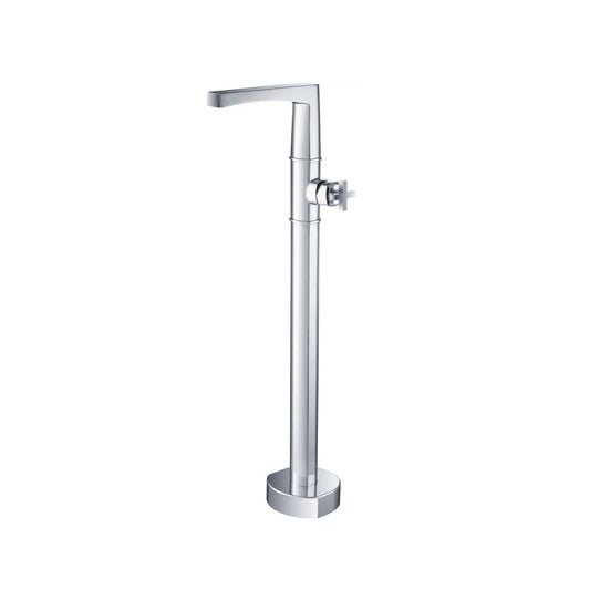 Flusso Faucets Serie 240 39" Chrome Freestanding Floor-Mounted Bathtub Filler With 0.75" NPT Connection Valve
