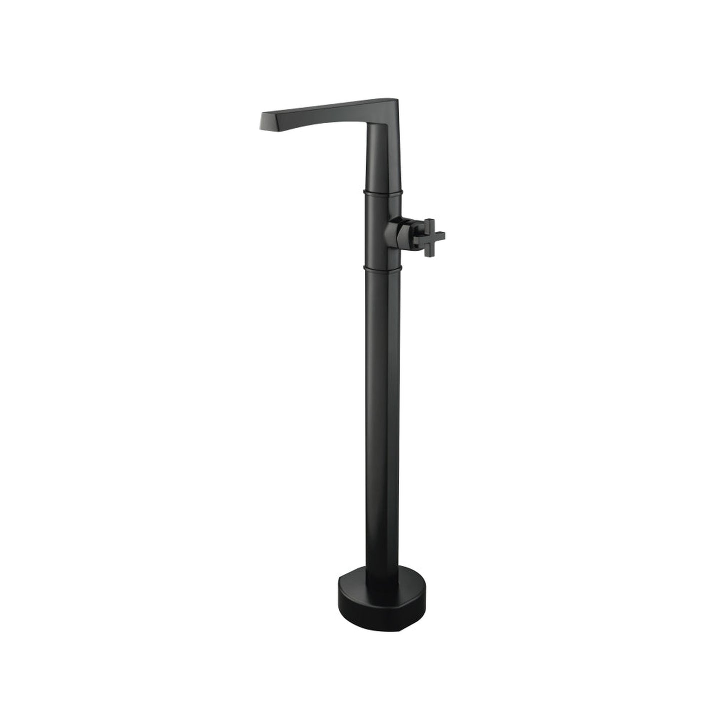Flusso Faucets Serie 240 39" Matte Black Freestanding Floor-Mounted Bathtub Filler With 0.75" NPT Connection Valve