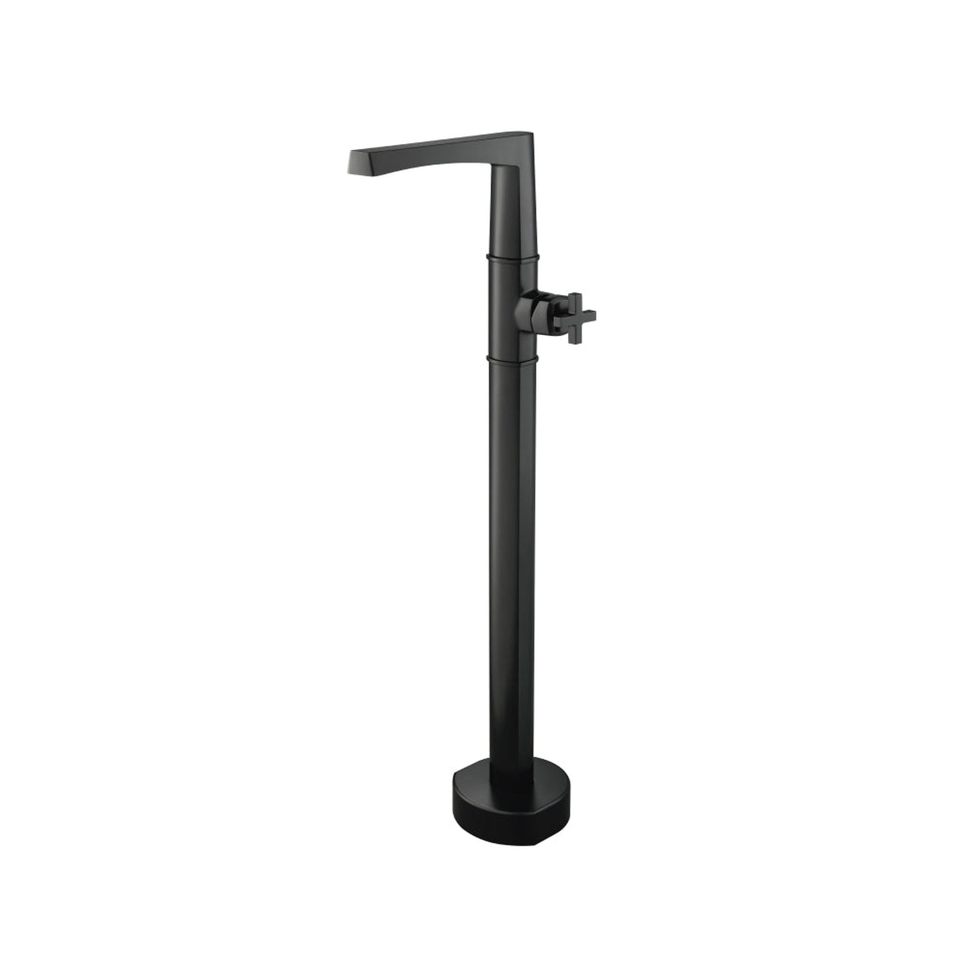 Flusso Faucets Serie 240 39" Matte Black Freestanding Floor-Mounted Bathtub Filler With 0.75" NPT Connection Valve
