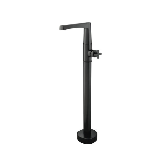 Flusso Faucets Serie 240 39" Matte Black Freestanding Floor-Mounted Bathtub Filler With 0.75" NPT Connection Valve