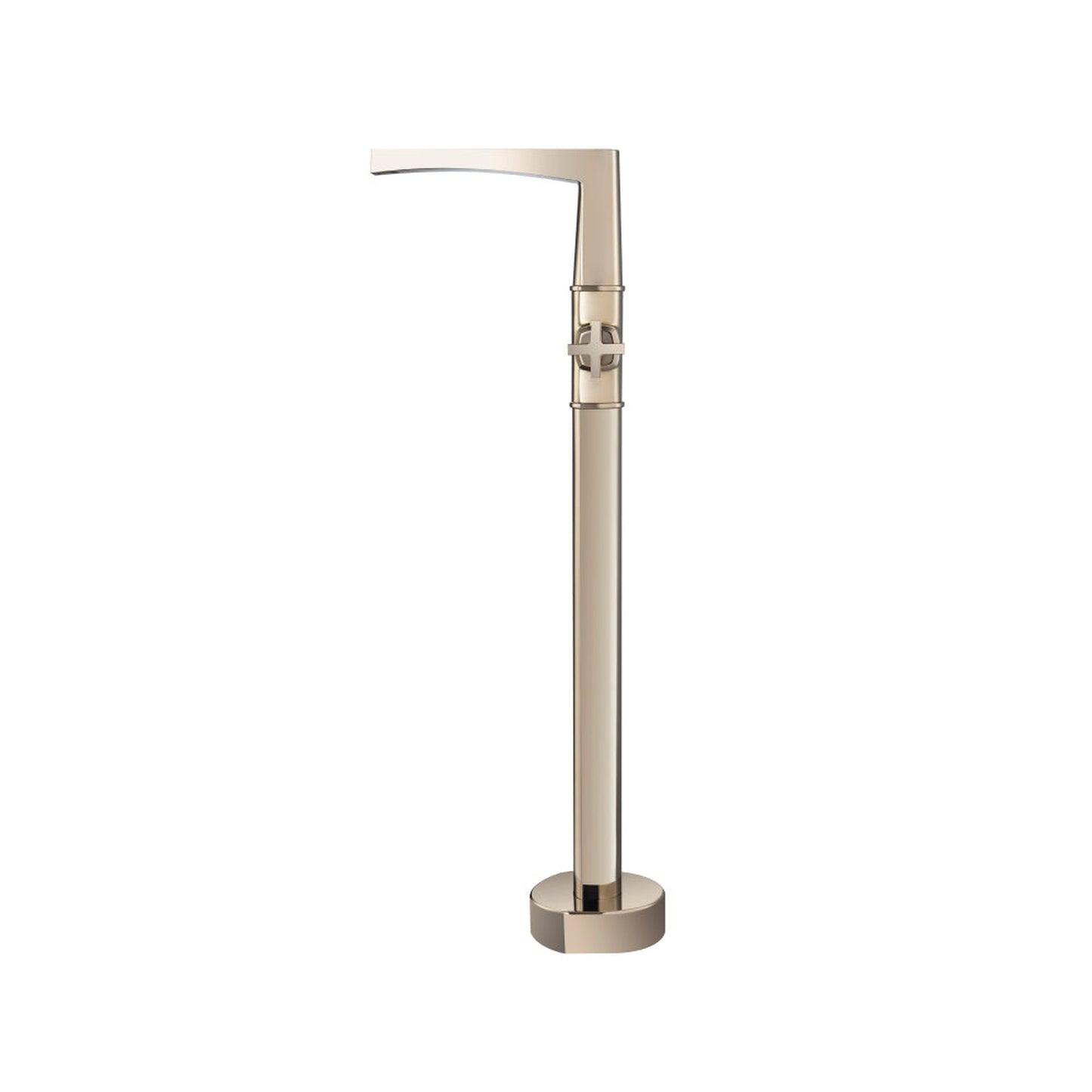 Flusso Faucets Serie 240 39" Polished Nickel PVD Freestanding Floor-Mounted Bathtub Filler With 0.75" NPT Connection Valve