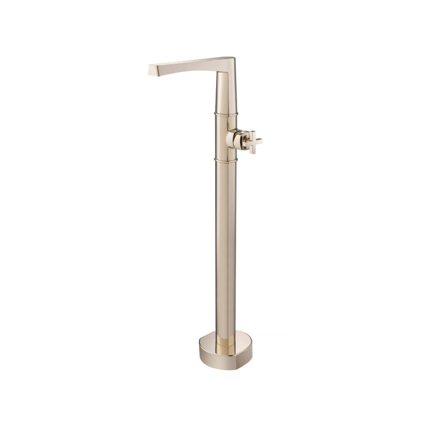 Flusso Faucets Serie 240 39" Polished Nickel PVD Freestanding Floor-Mounted Bathtub Filler With 0.75" NPT Connection Valve