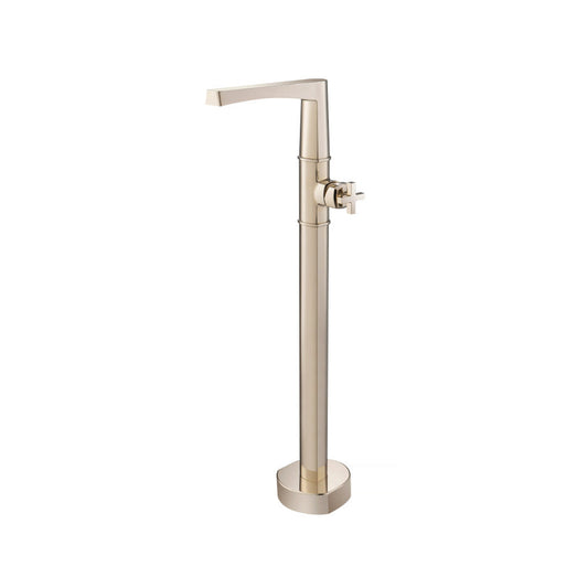 Flusso Faucets Serie 240 39" Polished Nickel PVD Freestanding Floor-Mounted Bathtub Filler With 0.75" NPT Connection Valve
