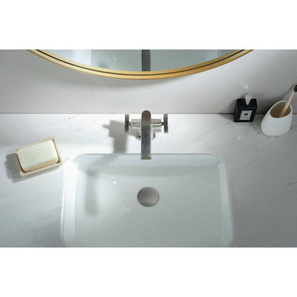 Flusso Faucets Serie 240 4" Two-Handle Single-Hole Brushed Nickel PVD Deck-Mounted Bathroom Sink Faucet With Pop-Up Drain