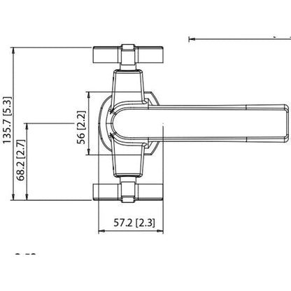 Flusso Faucets Serie 240 4" Two-Handle Single-Hole Brushed Nickel PVD Deck-Mounted Bathroom Sink Faucet With Pop-Up Drain