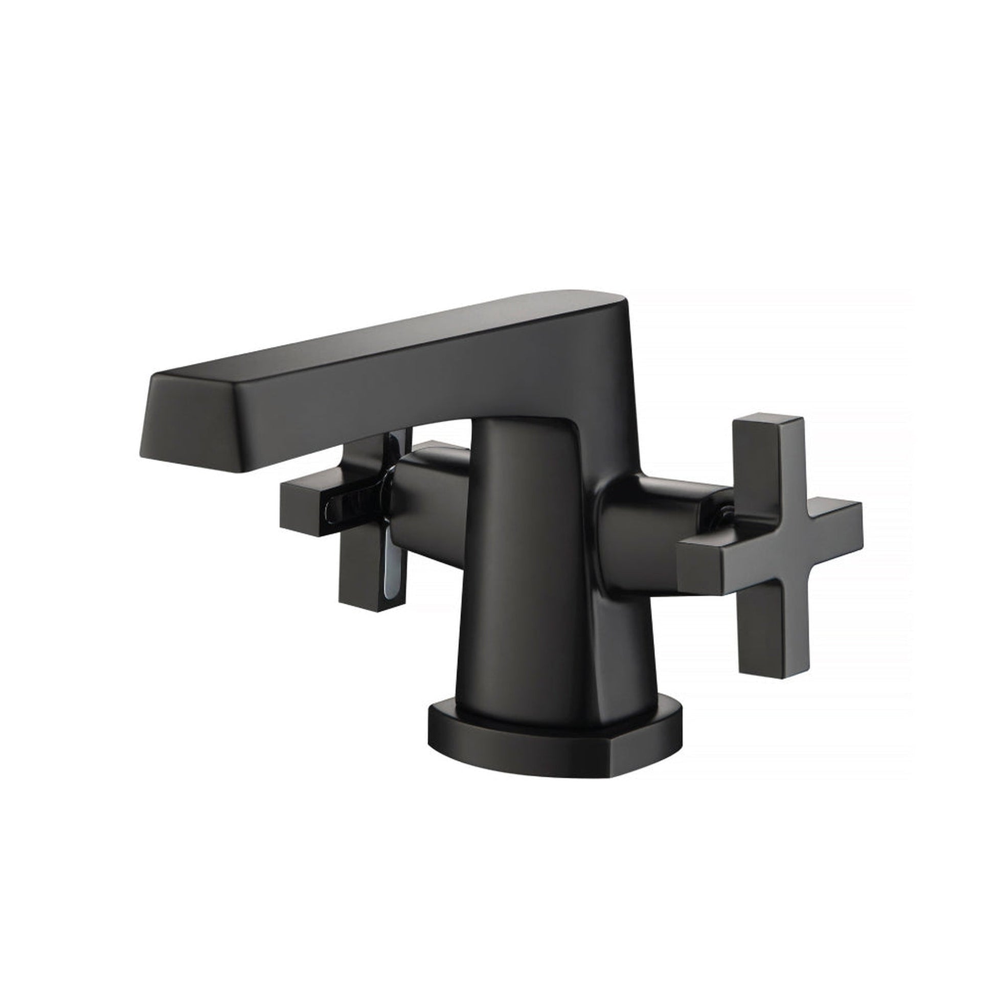 Flusso Faucets Serie 240 4" Two-Handle Single-Hole Matte Black Deck-Mounted Bathroom Sink Faucet With Pop-Up Drain