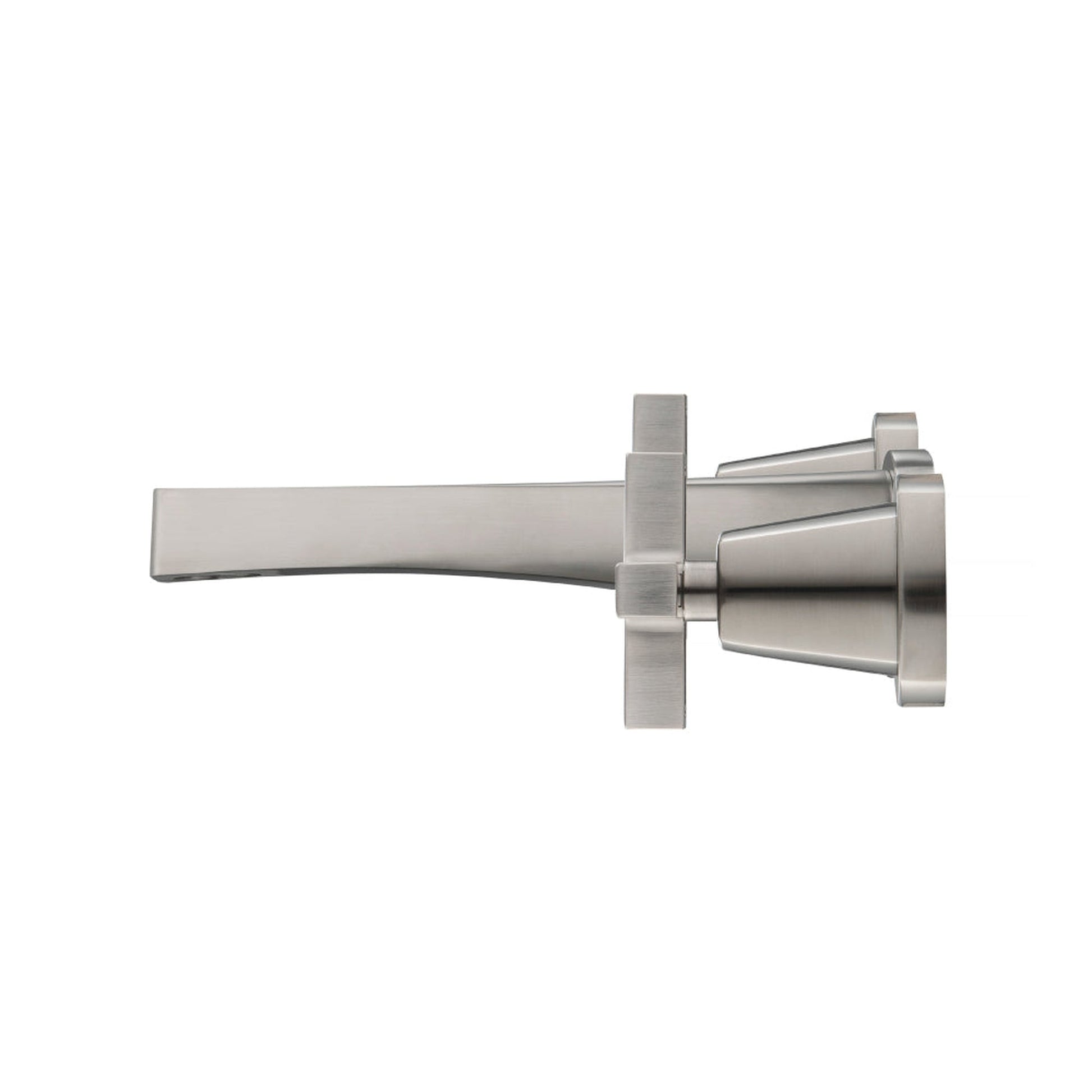 Flusso Faucets Serie 240 9" Three-Hole Brushed Nickel PVD Wall-Mounted Bathroom Sink Faucet With 0.50" Rough-In Valve