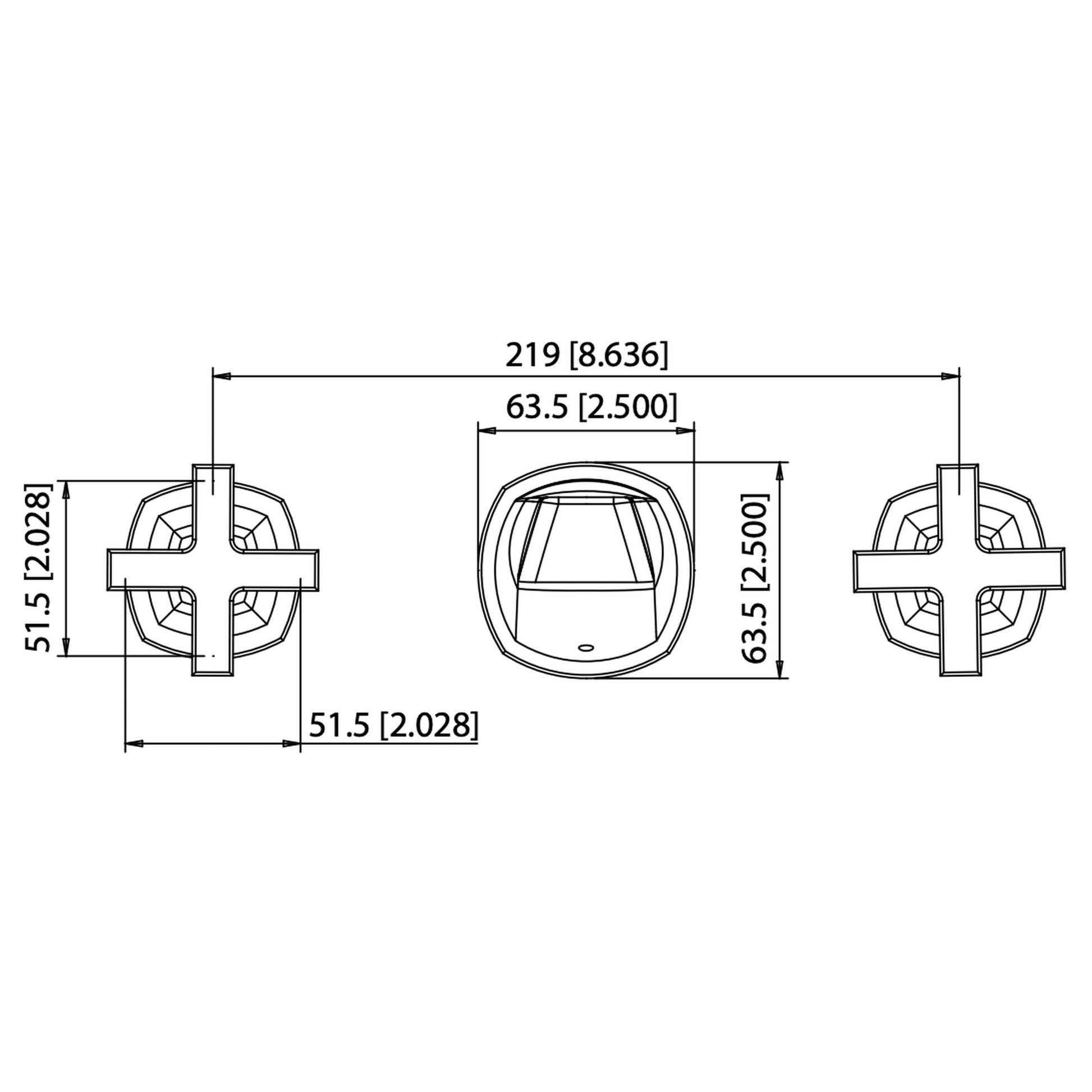 Flusso Faucets Serie 240 9" Three-Hole Brushed Nickel PVD Wall-Mounted Bathtub Faucet With 0.50" Rough-In Valve