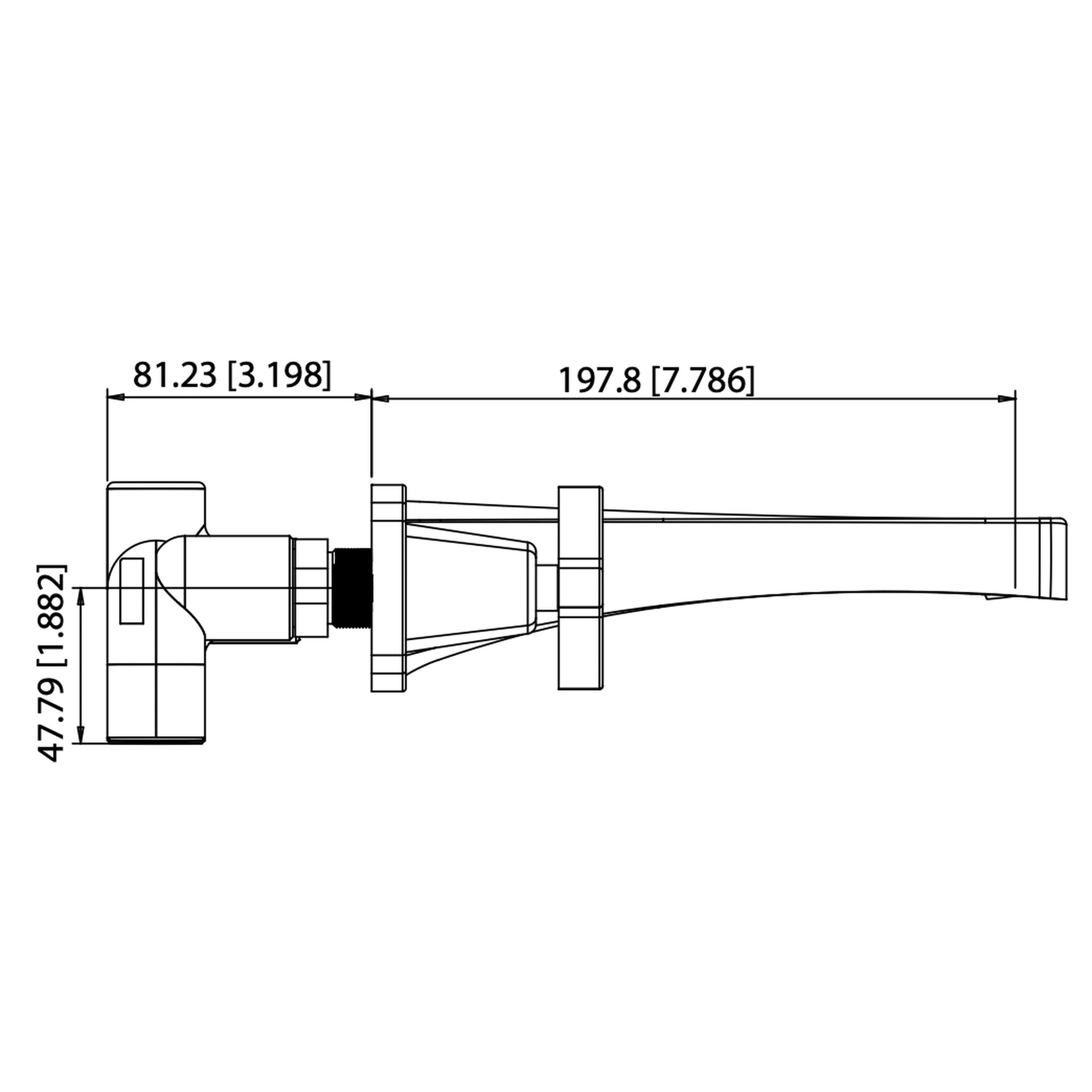 Flusso Faucets Serie 240 9" Three-Hole Brushed Nickel PVD Wall-Mounted Bathtub Faucet With 0.50" Rough-In Valve