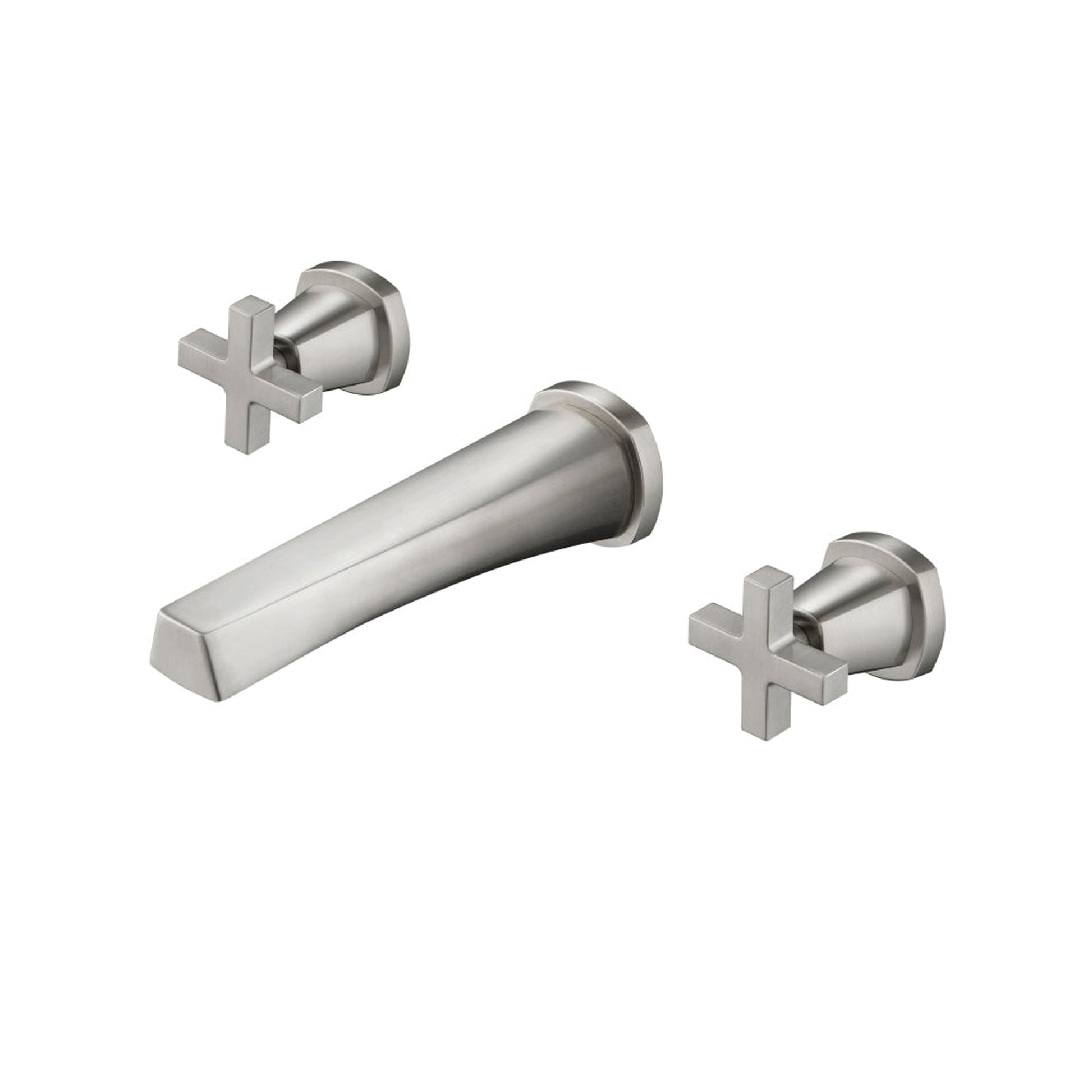 Flusso Faucets Serie 240 9" Three-Hole Brushed Nickel PVD Wall-Mounted Bathtub Faucet