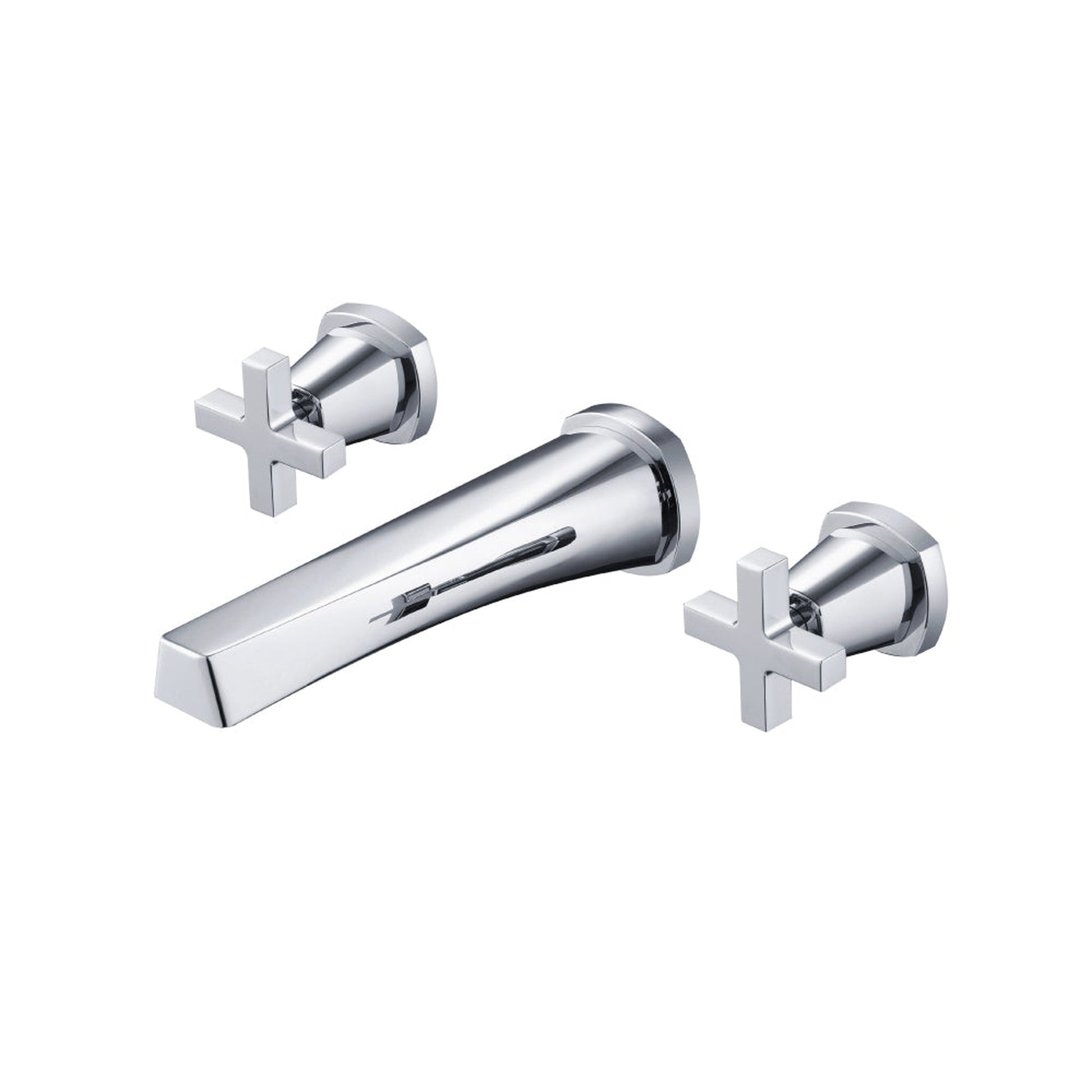 Flusso Faucets Serie 240 9" Three-Hole Chrome Wall-Mounted Bathtub Faucet With 0.50" Rough-In Valve