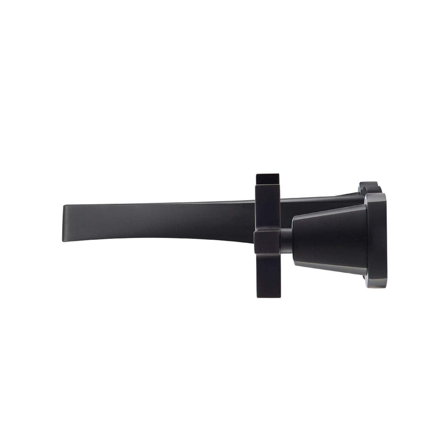 Flusso Faucets Serie 240 9" Three-Hole Matte Black Wall-Mounted Bathroom Sink Faucet With 0.50" Rough-In Valve