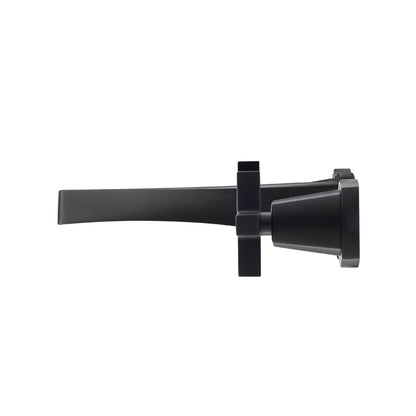 Flusso Faucets Serie 240 9" Three-Hole Matte Black Wall-Mounted Bathroom Sink Faucet With 0.50" Rough-In Valve