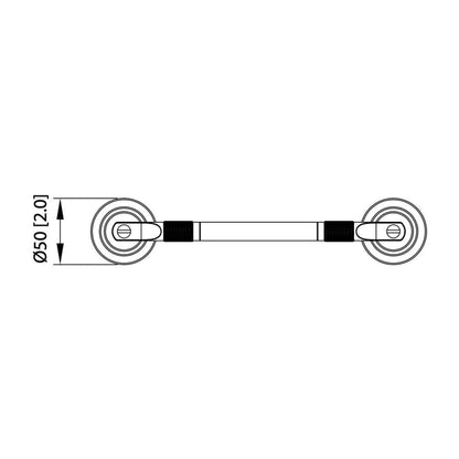 Flusso Faucets Serie 250 10" Mini Brushed Nickel PVD Solid Brass Wall-Mounted Bathroom Towel Bar
