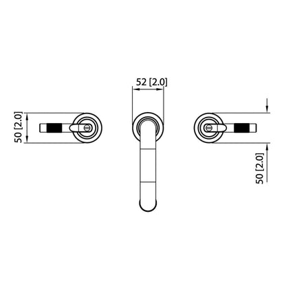 Flusso Faucets Serie 250 14" Three-Hole Chrome Solid Brass Deck-Mounted Widespread Bathroom Sink Faucet With Overflow Pop-Up Drain
