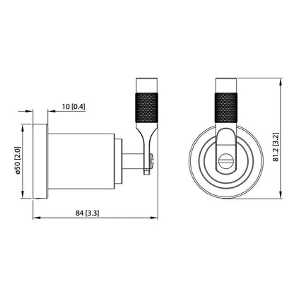 Flusso Faucets Serie 250 3" Matte Black Solid Brass Wall-Mounted Bathroom Towel and Robe Hook