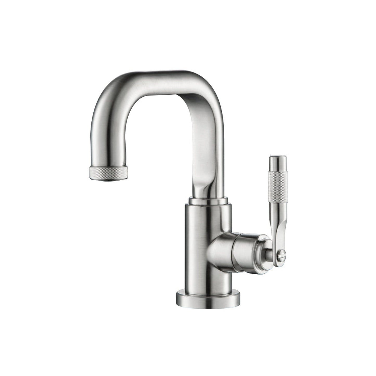 Flusso Faucets Serie 250 8" Single-Hole Brushed Nickel PVD Deck-Mounted Bathroom Sink Faucet With Pop-Up Drain