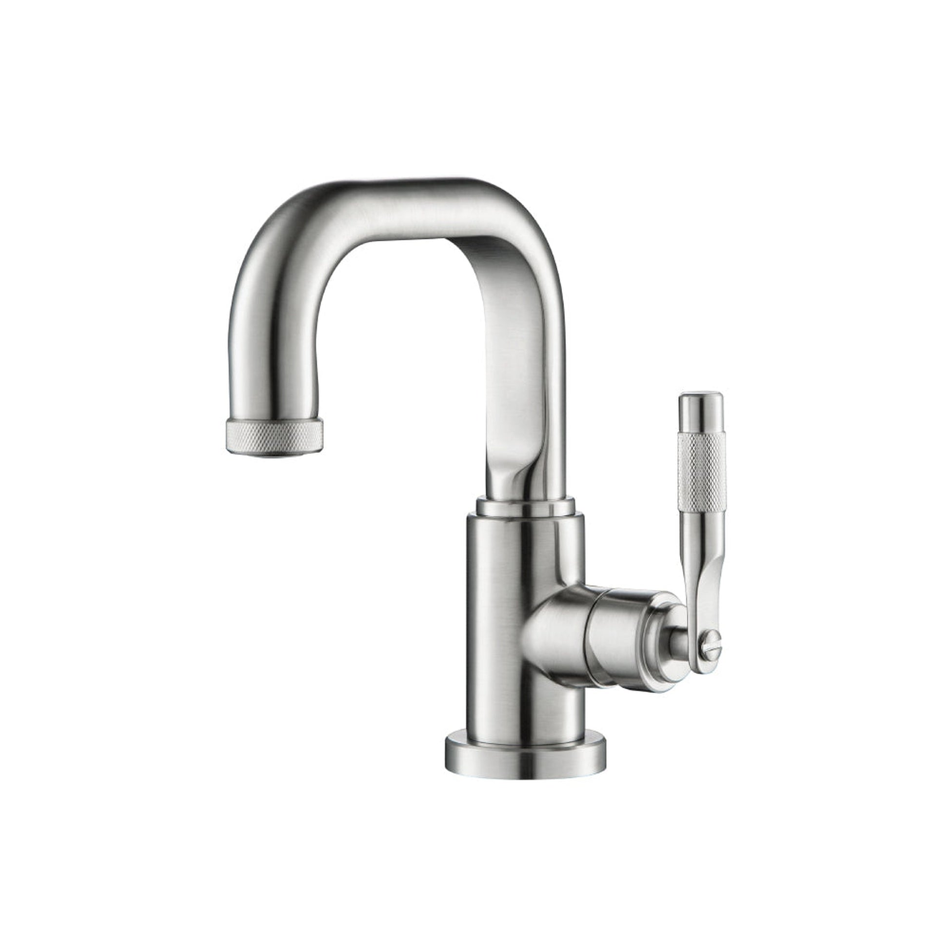 Flusso Faucets Serie 250 8" Single-Hole Brushed Nickel PVD Deck-Mounted Bathroom Sink Faucet With Pop-Up Drain