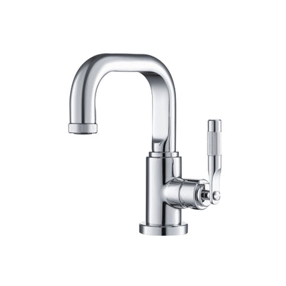 Flusso Faucets Serie 250 8" Single-Hole Chrome Deck-Mounted Bathroom Sink Faucet With Pop-Up Drain