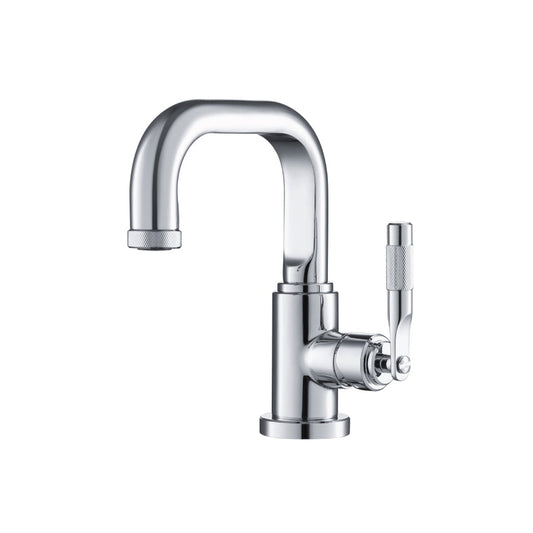 Flusso Faucets Serie 250 8" Single-Hole Chrome Deck-Mounted Bathroom Sink Faucet With Pop-Up Drain