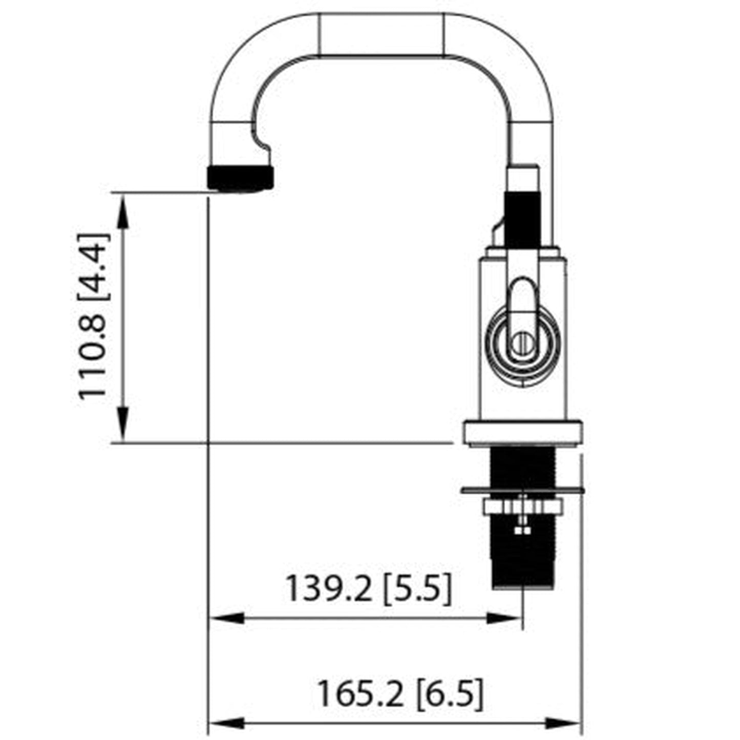 Flusso Faucets Serie 250 8" Single-Hole Matte Black Deck-Mounted Bathroom Sink Faucet With Pop-Up Drain