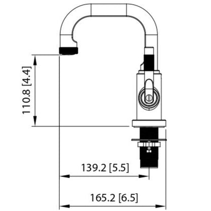 Flusso Faucets Serie 250 8" Single-Hole Matte Black Deck-Mounted Bathroom Sink Faucet With Pop-Up Drain