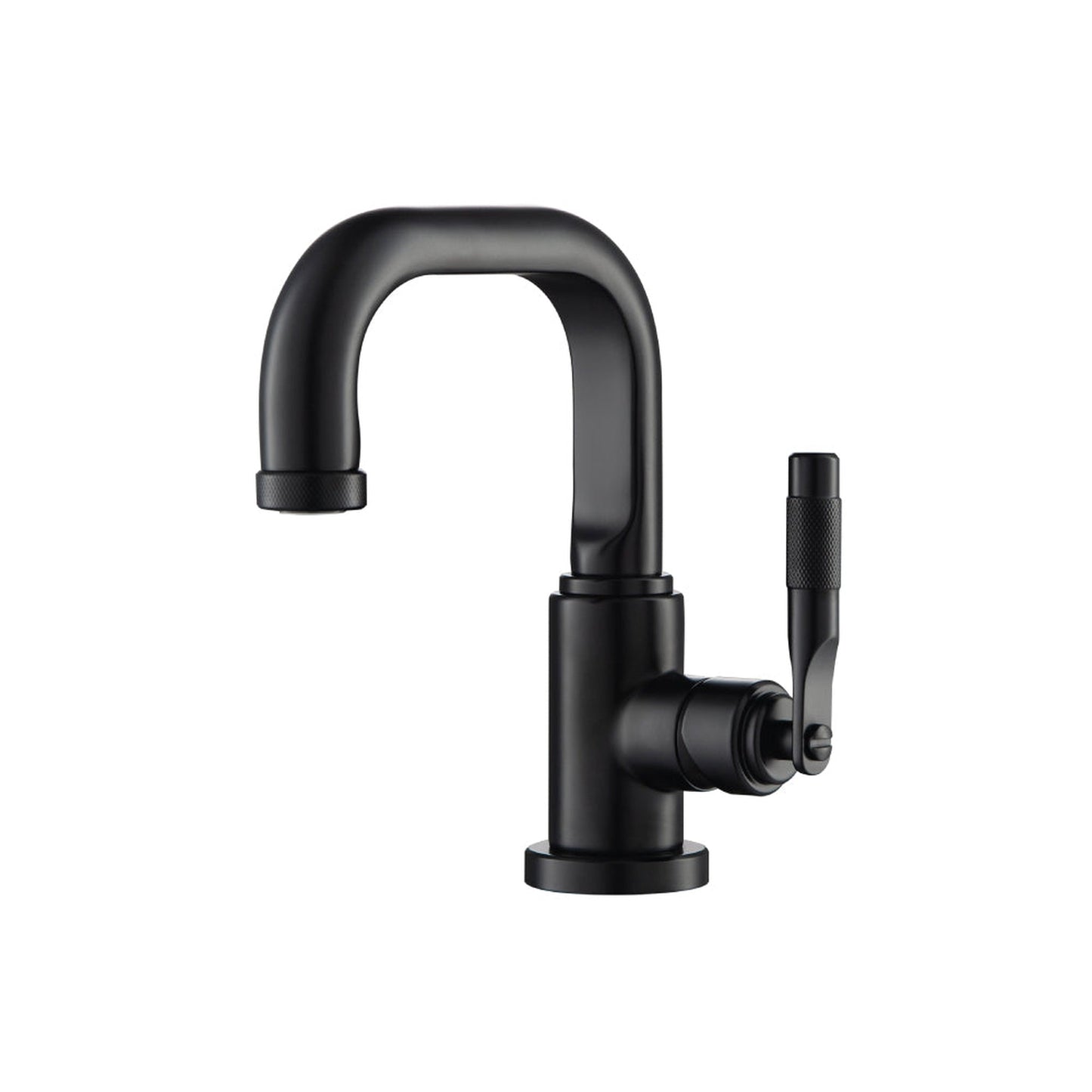 Flusso Faucets Serie 250 8" Single-Hole Matte Black Deck-Mounted Bathroom Sink Faucet With Pop-Up Drain