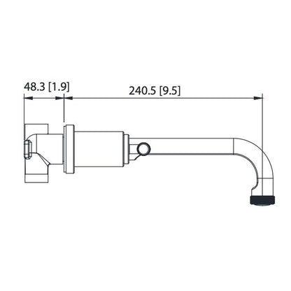 Flusso Faucets Serie 250 8" Three-Hole Brushed Nickel PVD Wall-Mounted Bathroom Sink Faucet With 0.50" Rough-In Valve