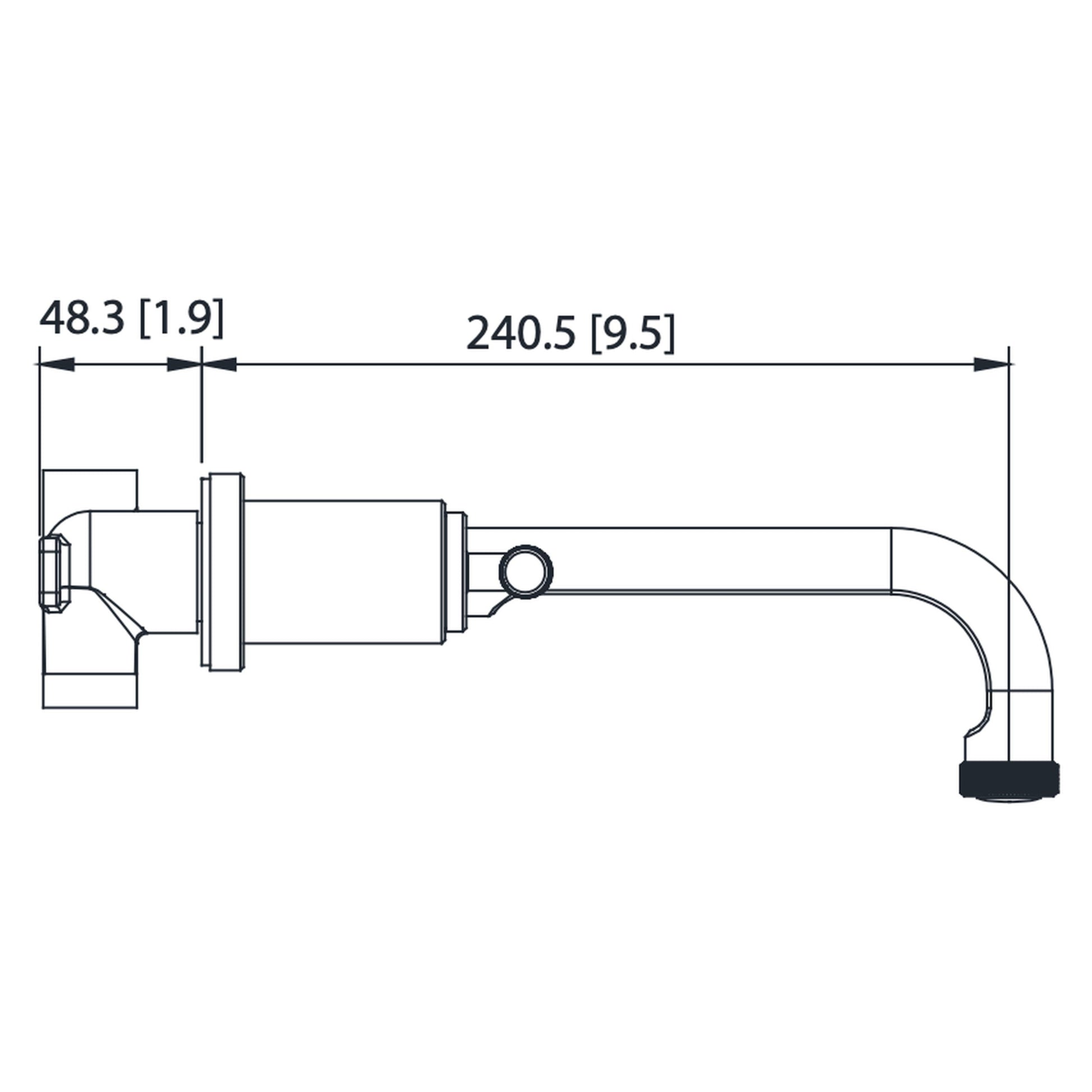 Flusso Faucets Serie 250 8" Three-Hole Brushed Nickel PVD Wall-Mounted Bathtub Faucet