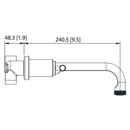Flusso Faucets Serie 250 8" Three-Hole Brushed Nickel PVD Wall-Mounted Bathtub Faucet