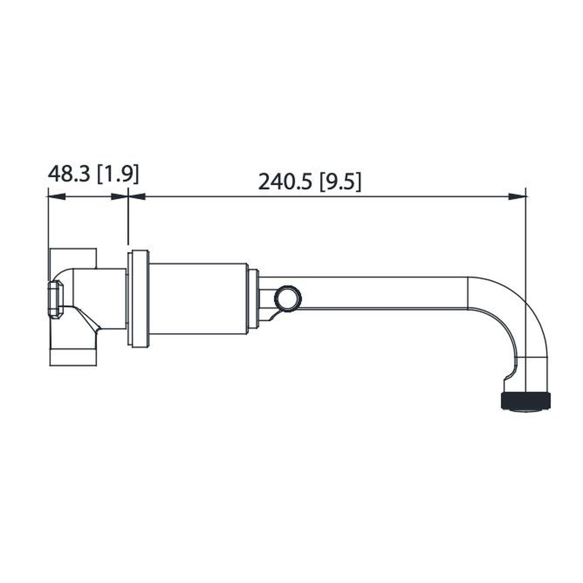Flusso Faucets Serie 250 8" Three-Hole Chrome Wall-Mounted Bathroom Sink Faucet With 0.50" Rough-In Valve