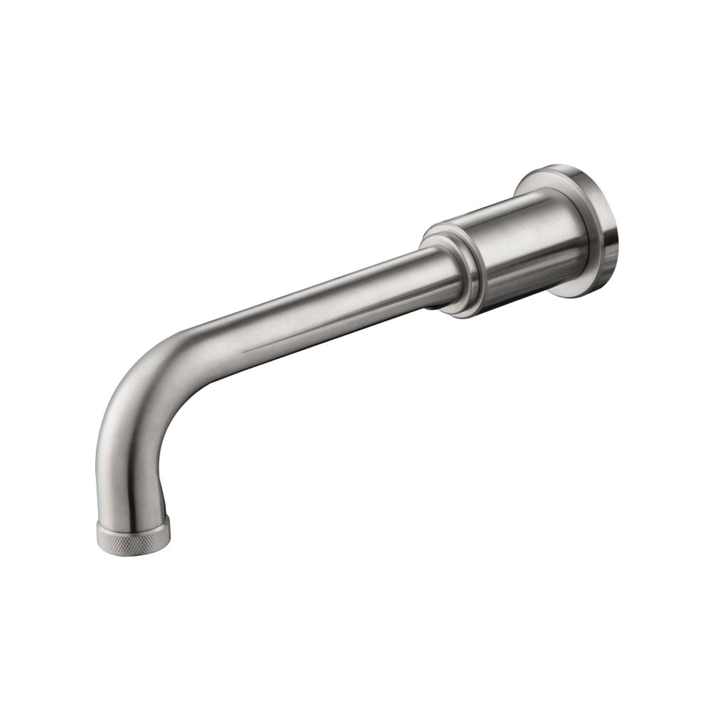 Flusso Faucets Serie 250 9" Single-Hole Brushed Nickel PVD Solid Brass Wall-Mounted Non-Diverting Bathtub Spout