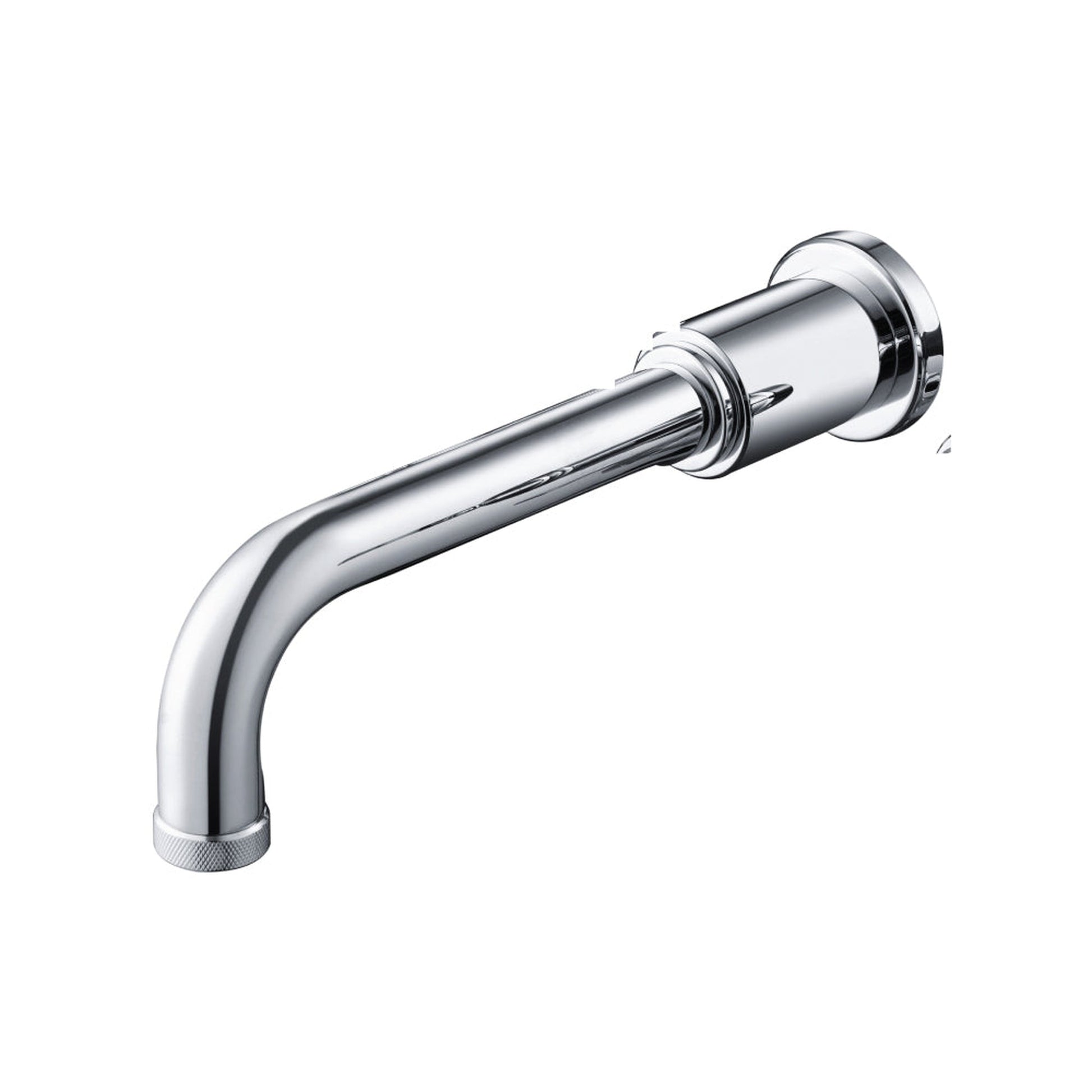 Flusso Faucets Serie 250 9" Single-Hole Chrome Solid Brass Wall-Mounted Non-Diverting Bathtub Spout