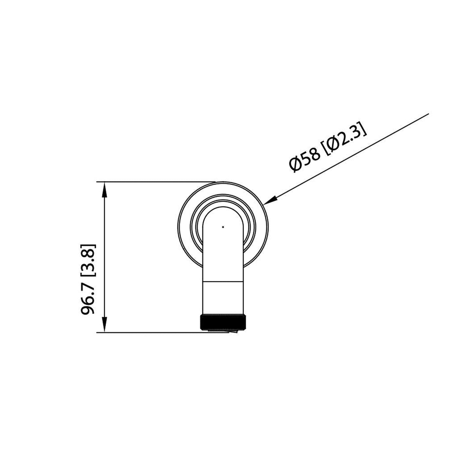 Flusso Faucets Serie 250 9" Single-Hole Matte Black Solid Brass Wall-Mounted Non-Diverting Bathtub Spout