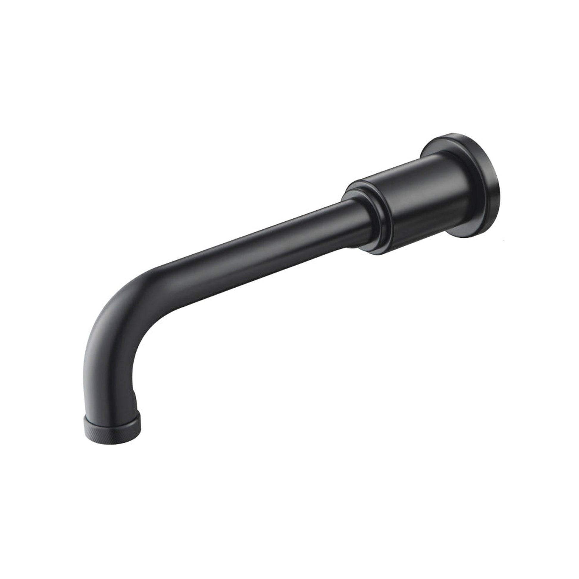 Flusso Faucets Serie 250 9" Single-Hole Matte Black Solid Brass Wall-Mounted Non-Diverting Bathtub Spout