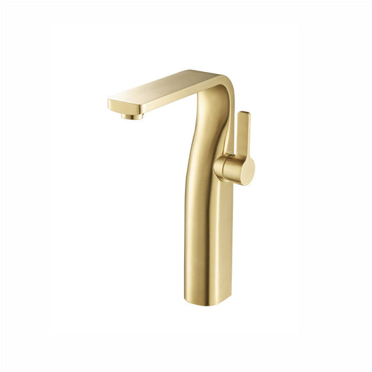 Flusso Faucets Serie 260 11" Single-Hole Satin Brass PVD Deck-Mounted Vessel Bathroom Sink Faucet